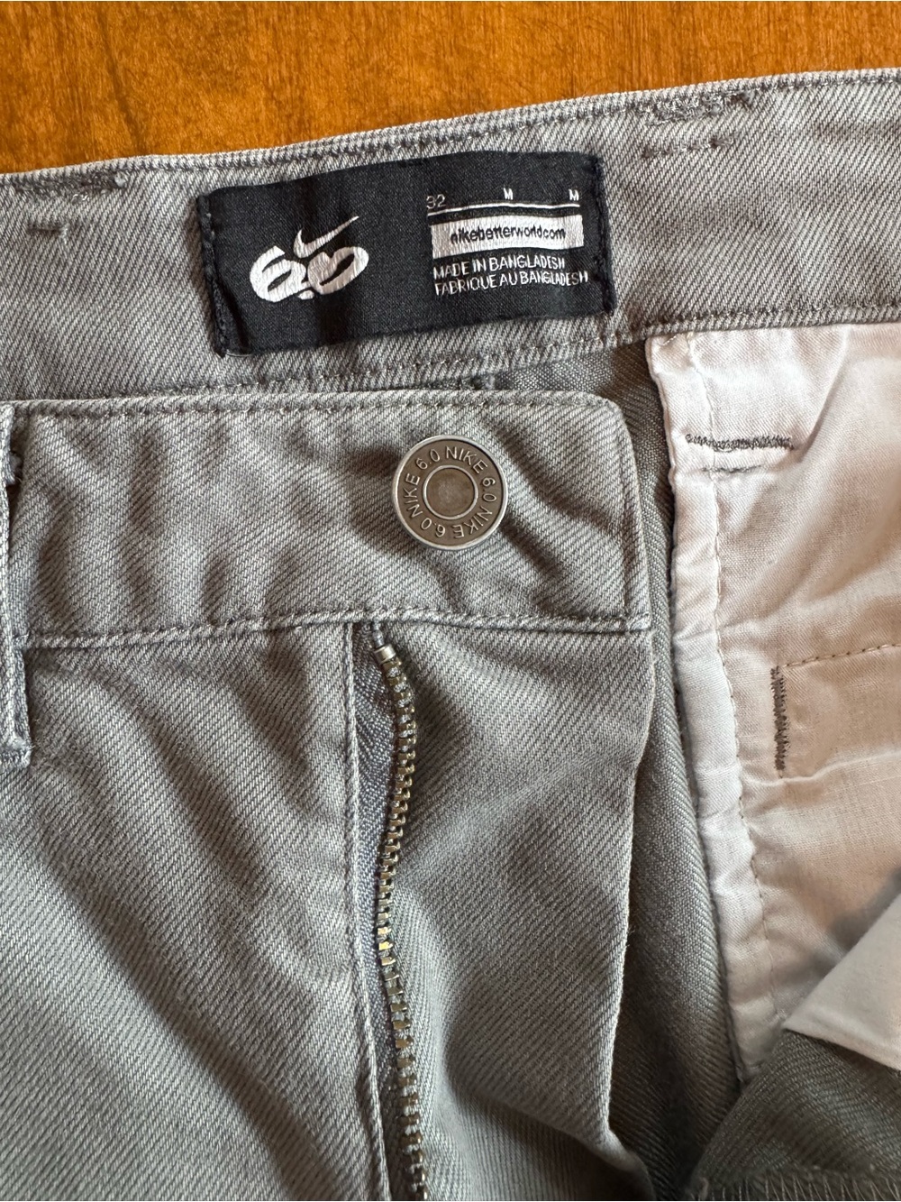 Nike 6.0 Light Gray Men's Twill Chino Pants - Picture 4 of 5